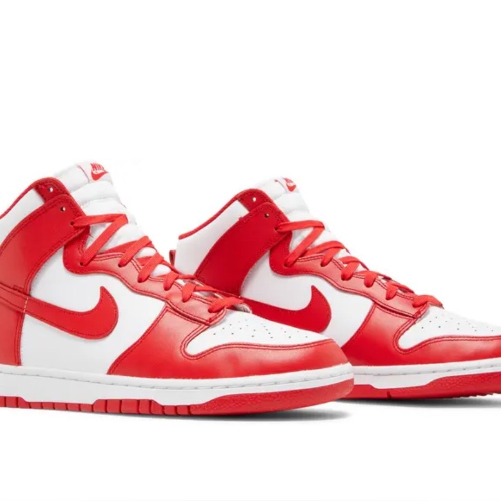 Nike Red and White Dunks Size 7